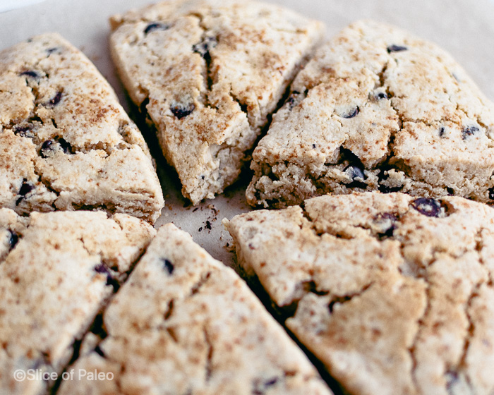 Paleo Chocolate Chip Scones Cooling On Pan