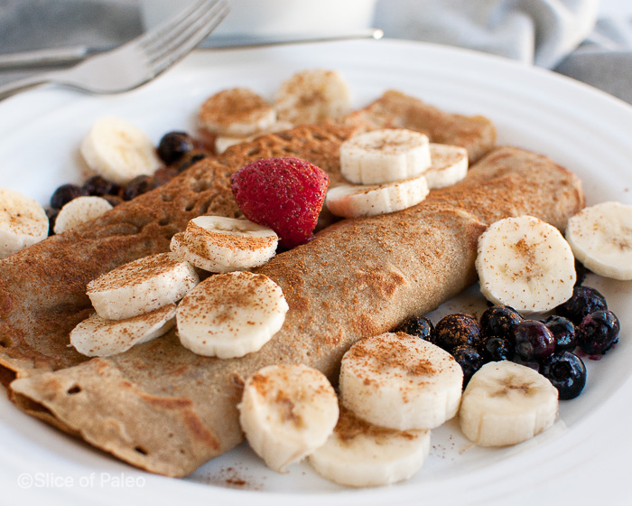 French Paleo Crepes Served With Fruit