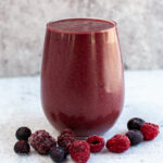 Easy Mixed Berry Spinach Banana Smoothie in a glass