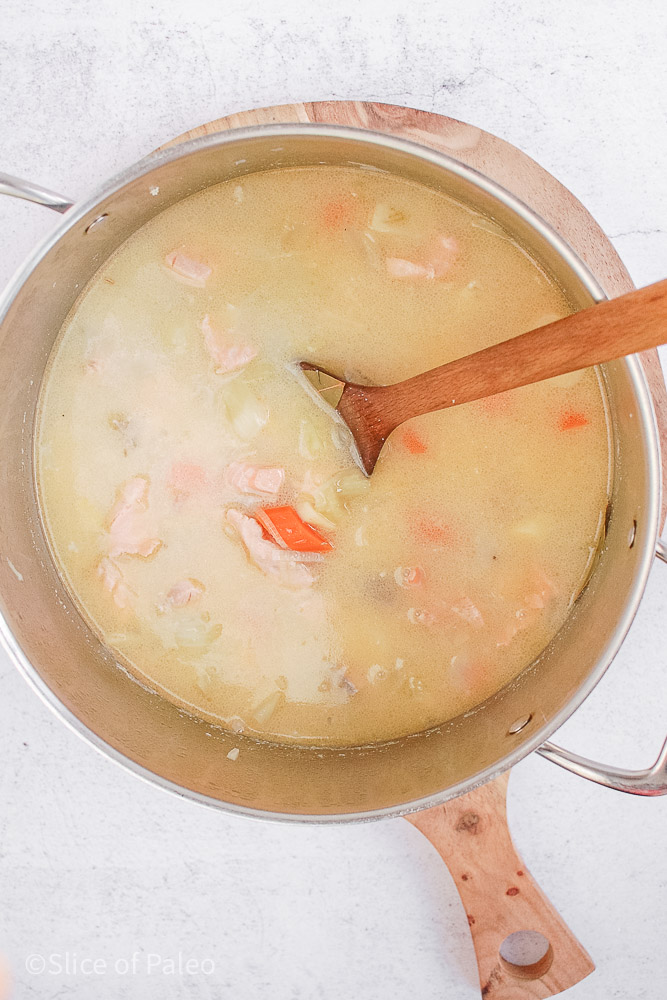 Paleo Finnish Salmon Soup Cooking
