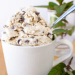 Paleo Mint Chocolate Chip Ice Cream Ingredients served in a mug
