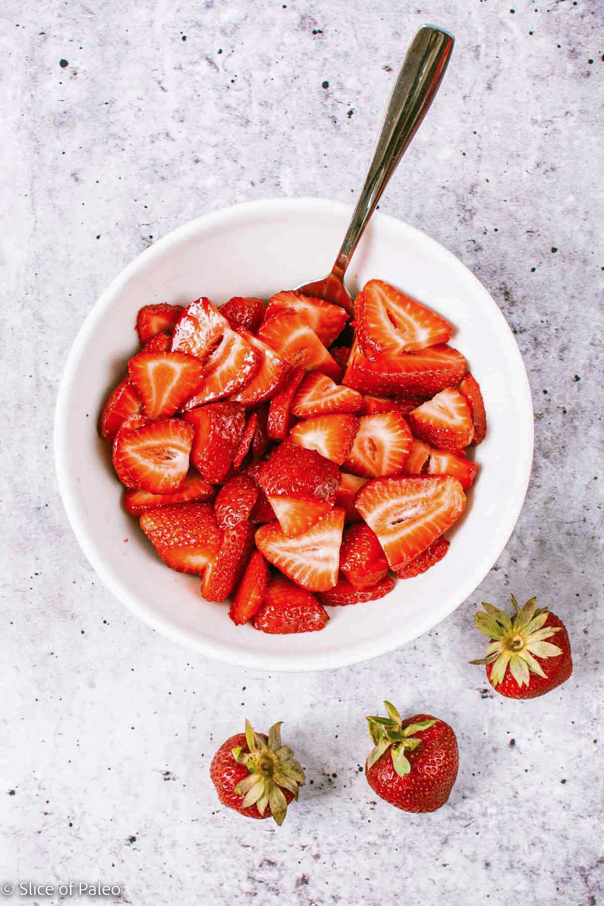 Paleo Strawberry Shortcake strawberries for topping
