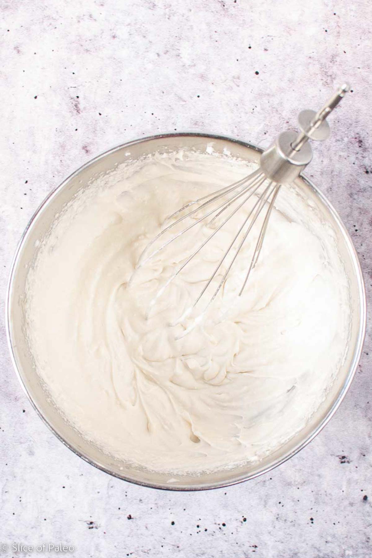 Coconut Milk Whipped Cream whipped in a bowl ready to serve