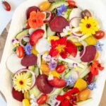 Creative Colorful & Edible Flower Salad Ideas with warm and cool colors