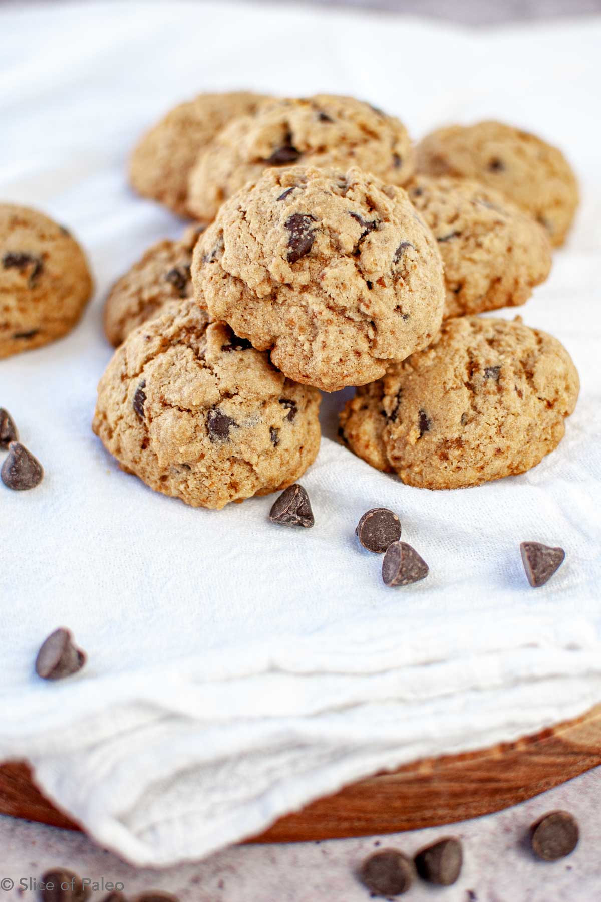 Paleo Chocolate Chip Cookies baked and ready to serve