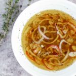 Agrodolce made with shallots and honey in a white bowl