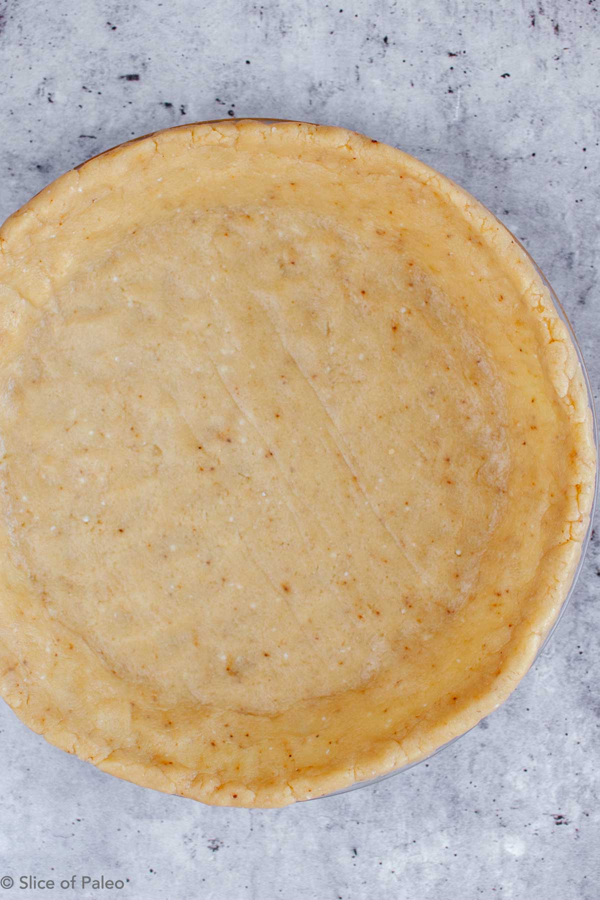 Paleo Almond Flour Pie Crust ready to bake