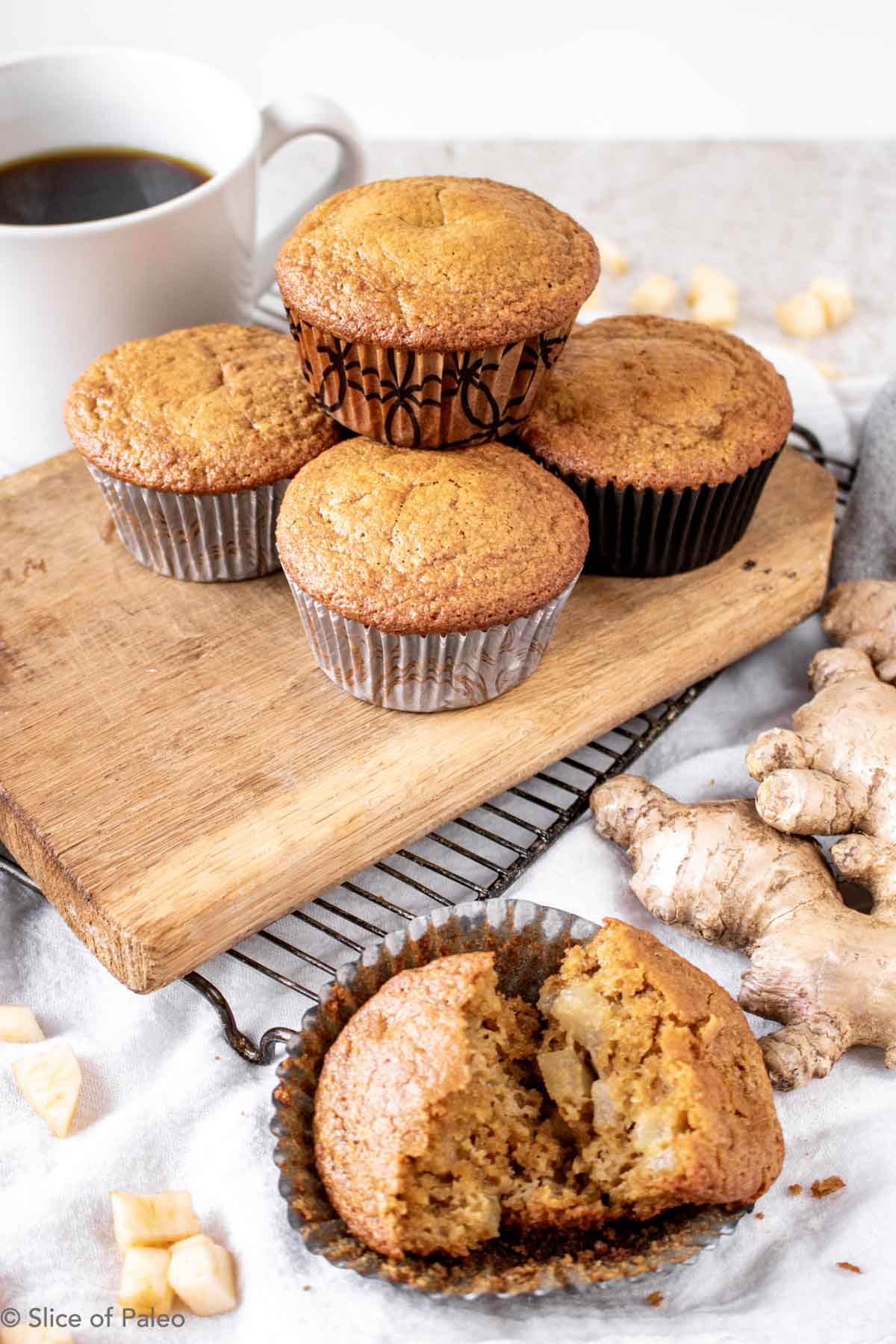 Paleo Ginger Pear Muffins ready to eat