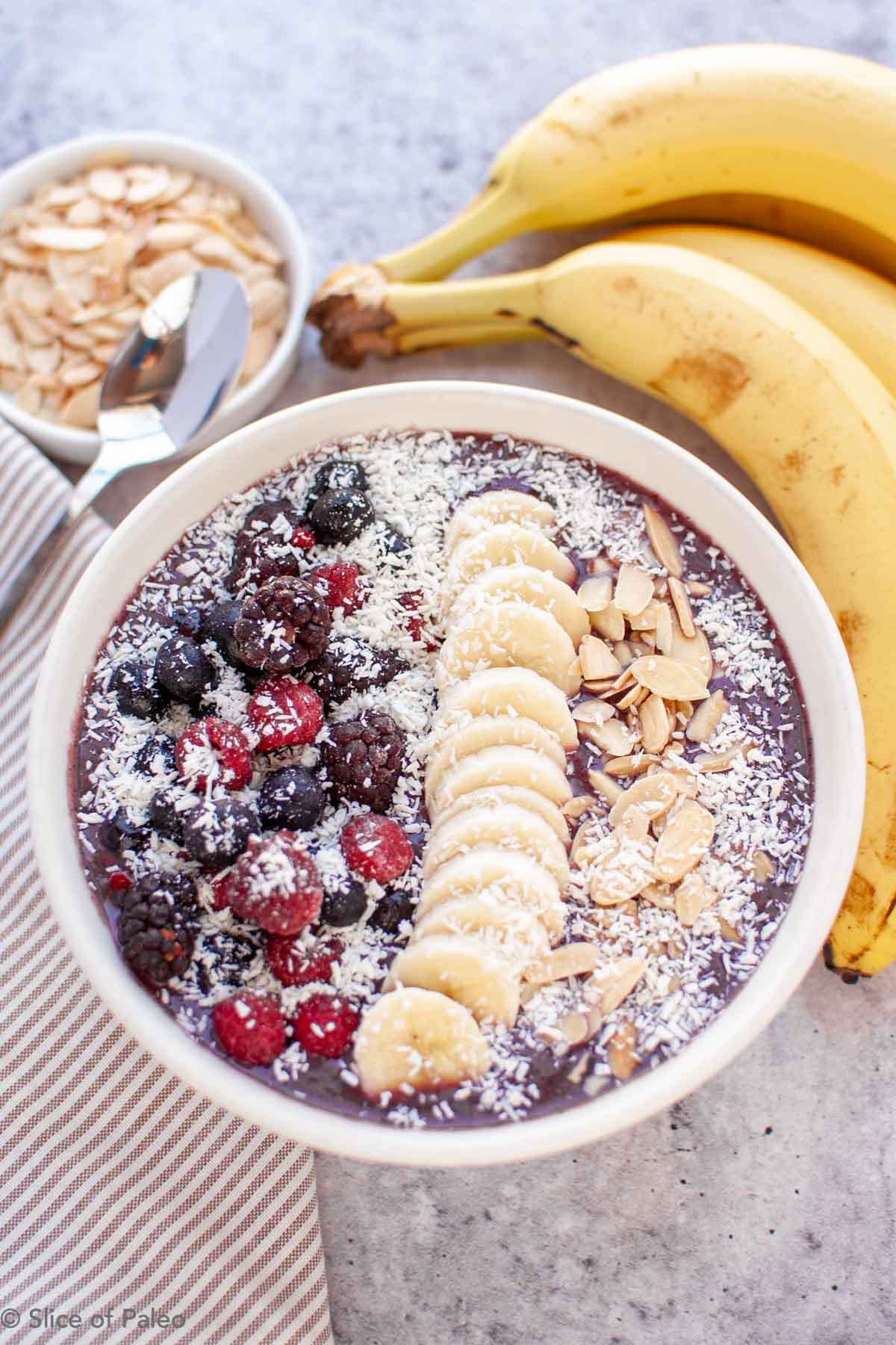 Paleo Smoothie Bowl served in a white bowl