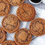 Paleo Molasses cookies on a cooling rack.