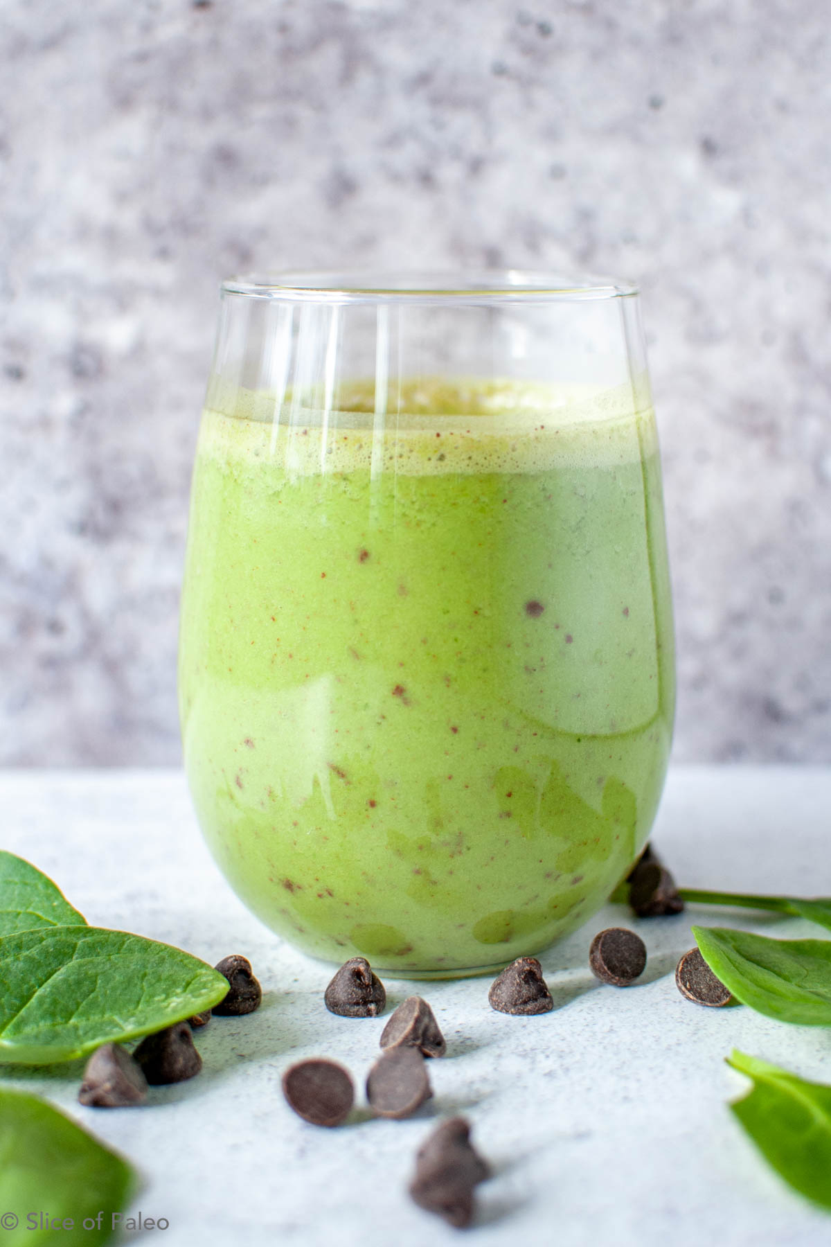 Paleo Shamrock shake in a tumbler